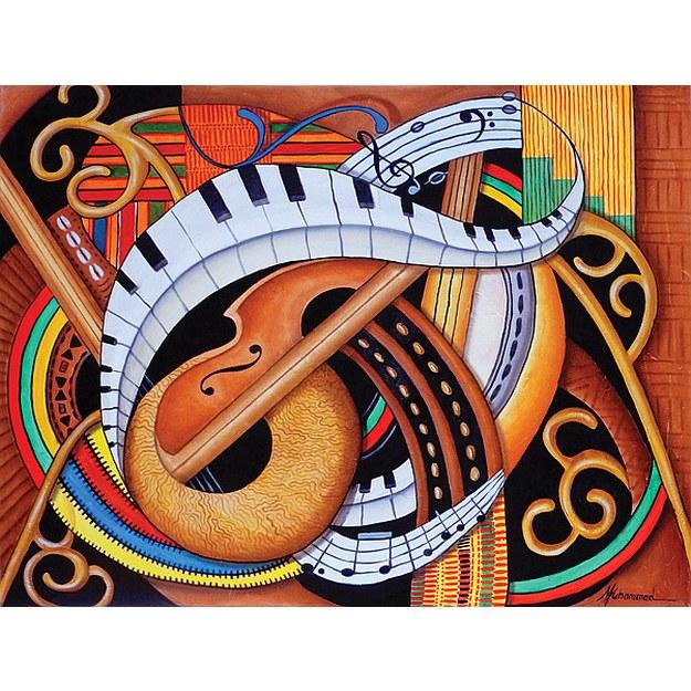 Sound of Soul Strings by Marcella Hayes-Muhammad: African American Jigsaw Puzzle