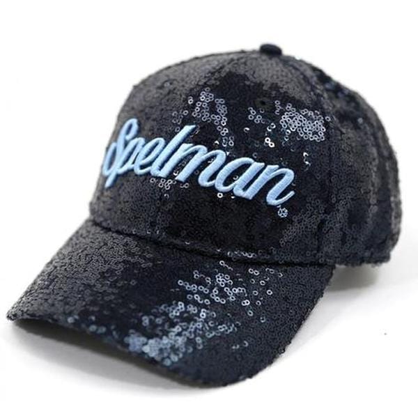 Spelman College Lady Jaguars Sequin Baseball Cap by Big Boy Headgear (Front)