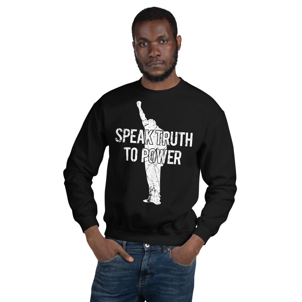 Speak Truth to Power: African American Unisex Sweatshirt by RBG Forever (Black)