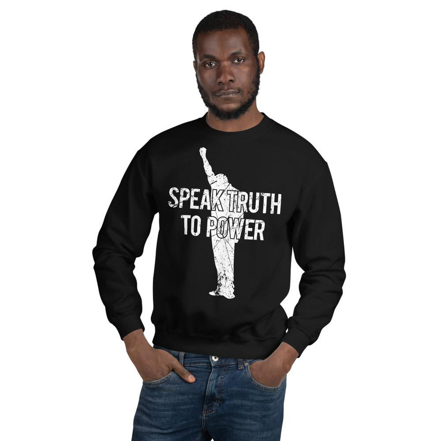 Speak Truth to Power: African American Unisex Sweatshirt by RBG Forever (Black)