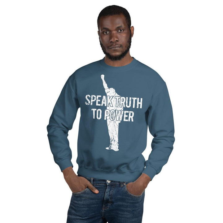 Speak Truth to Power: African American Unisex Sweatshirt by RBG Forever (Indigo)
