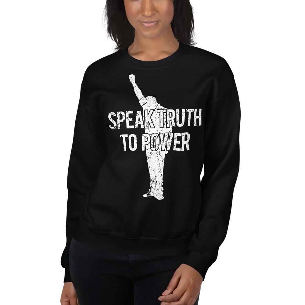 Speak Truth to Power: African American Unisex Sweatshirt by RBG Forever (Black)