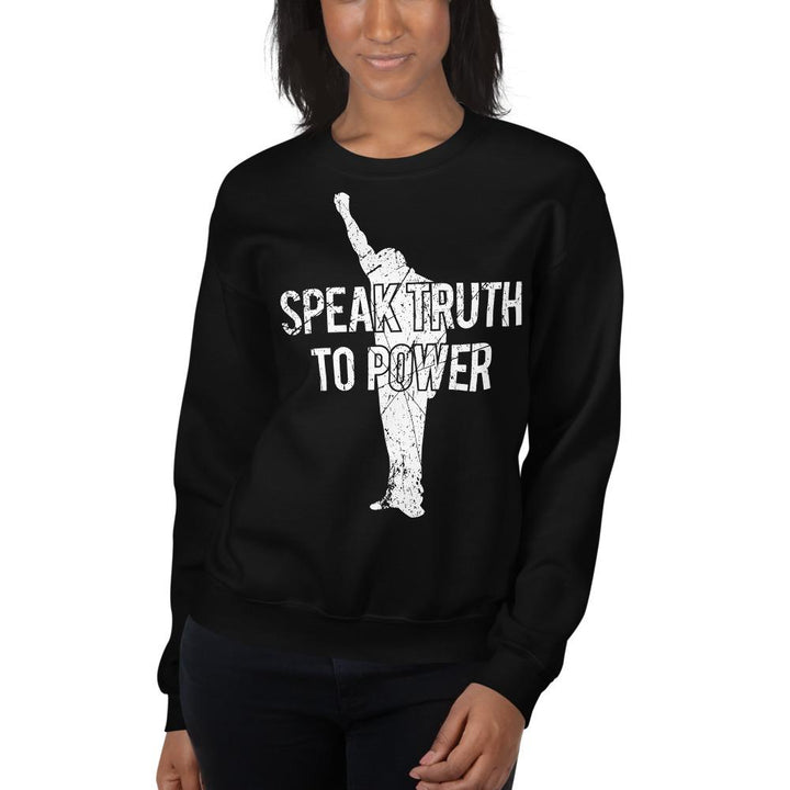 Speak Truth to Power: African American Unisex Sweatshirt by RBG Forever (Black)