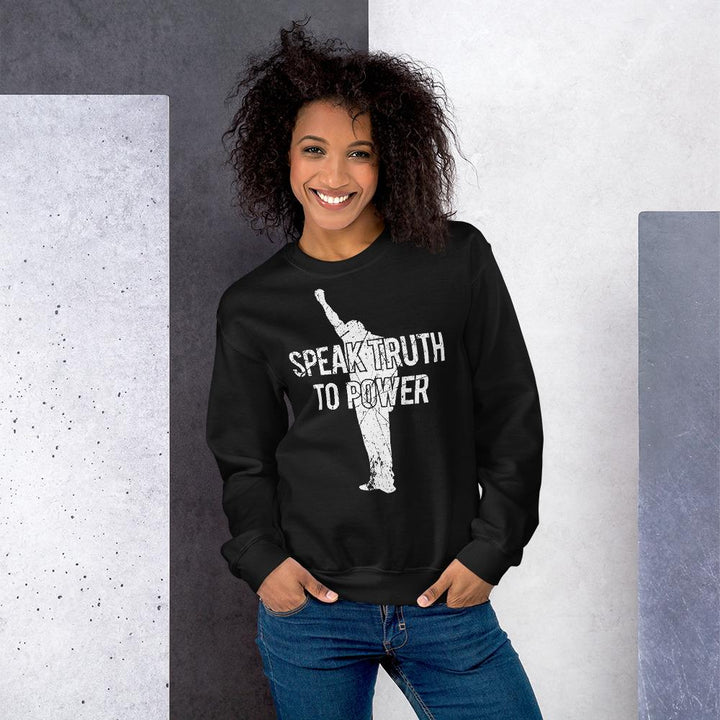 Speak Truth to Power: African American Unisex Sweatshirt by RBG Forever (Black)