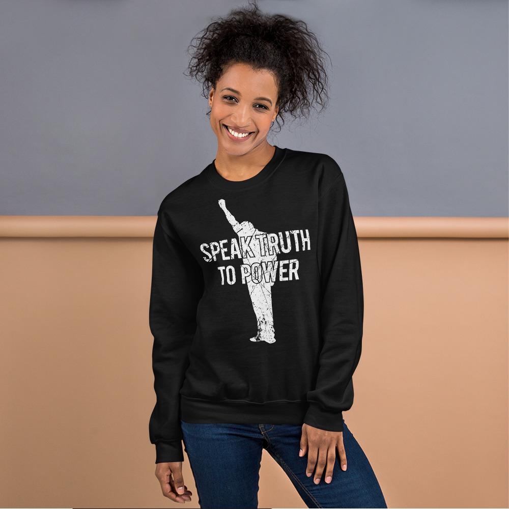 Speak Truth to Power: African American Unisex Sweatshirt by RBG Forever (Black)