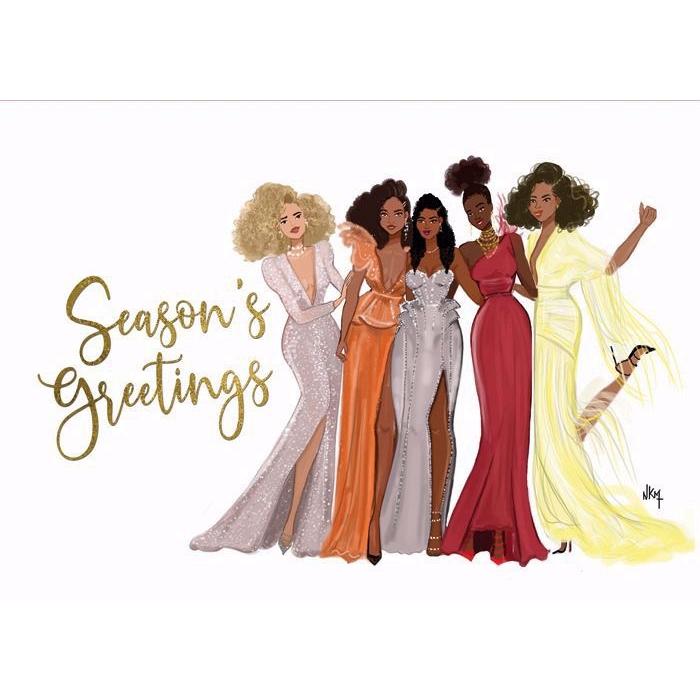 Season's Greetings by Nicholle Kobi: African American Christmas Card Box Set
