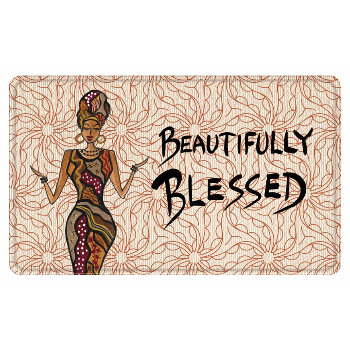 Beautifully Blessed: African American Interior Floor Mat by Cidne Wallace
