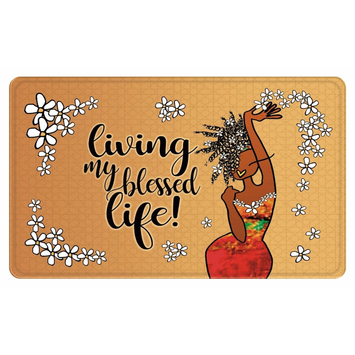Living My Blessed Life: African American Memory Foam Mat by Kiwi McDowell