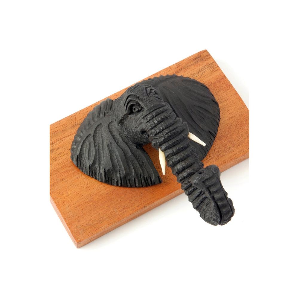 Authentic Jacaranda Wood African Elephant Coat Hook (Kenya)