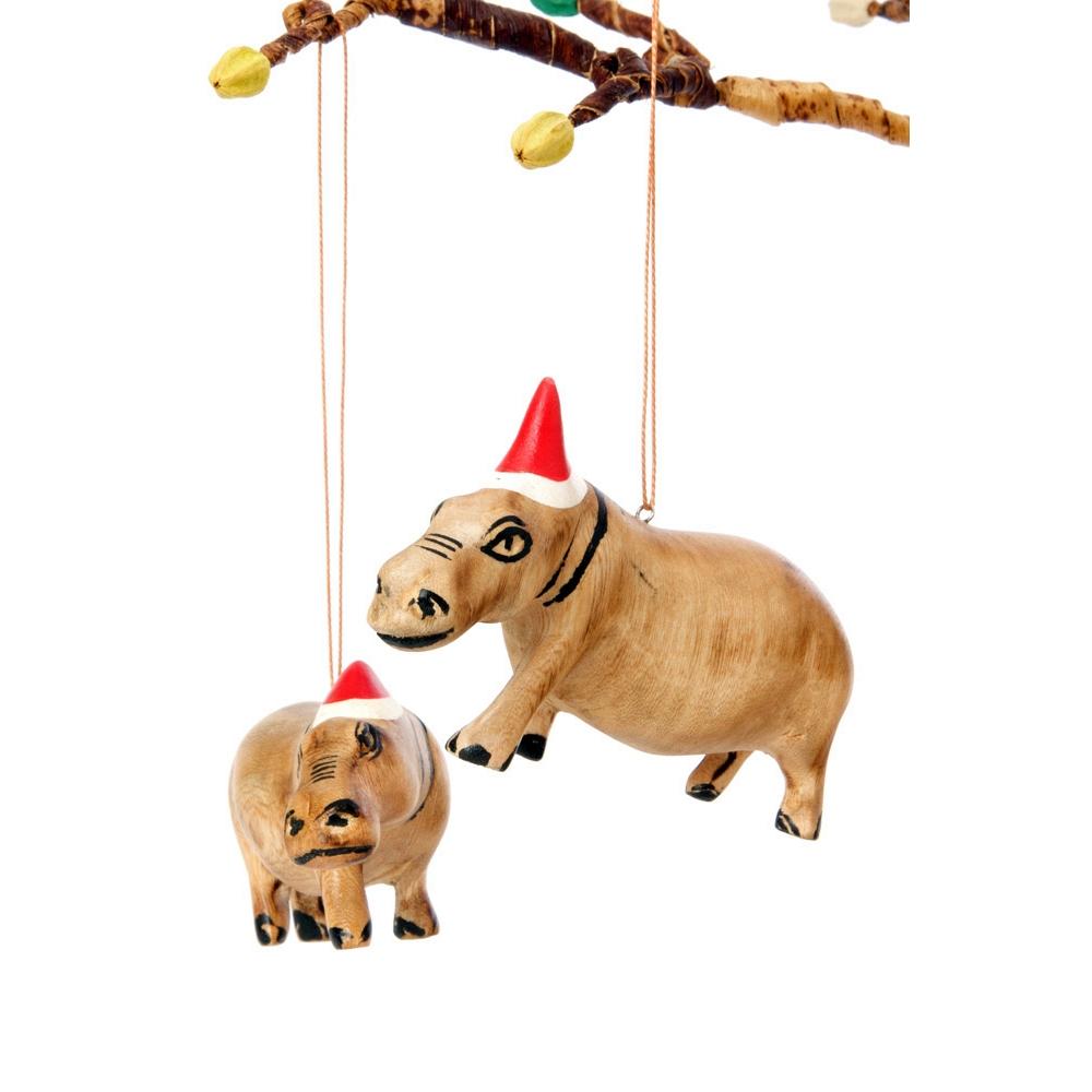 Hippo: African Christmas Ornament - Santa's Little Helper Series