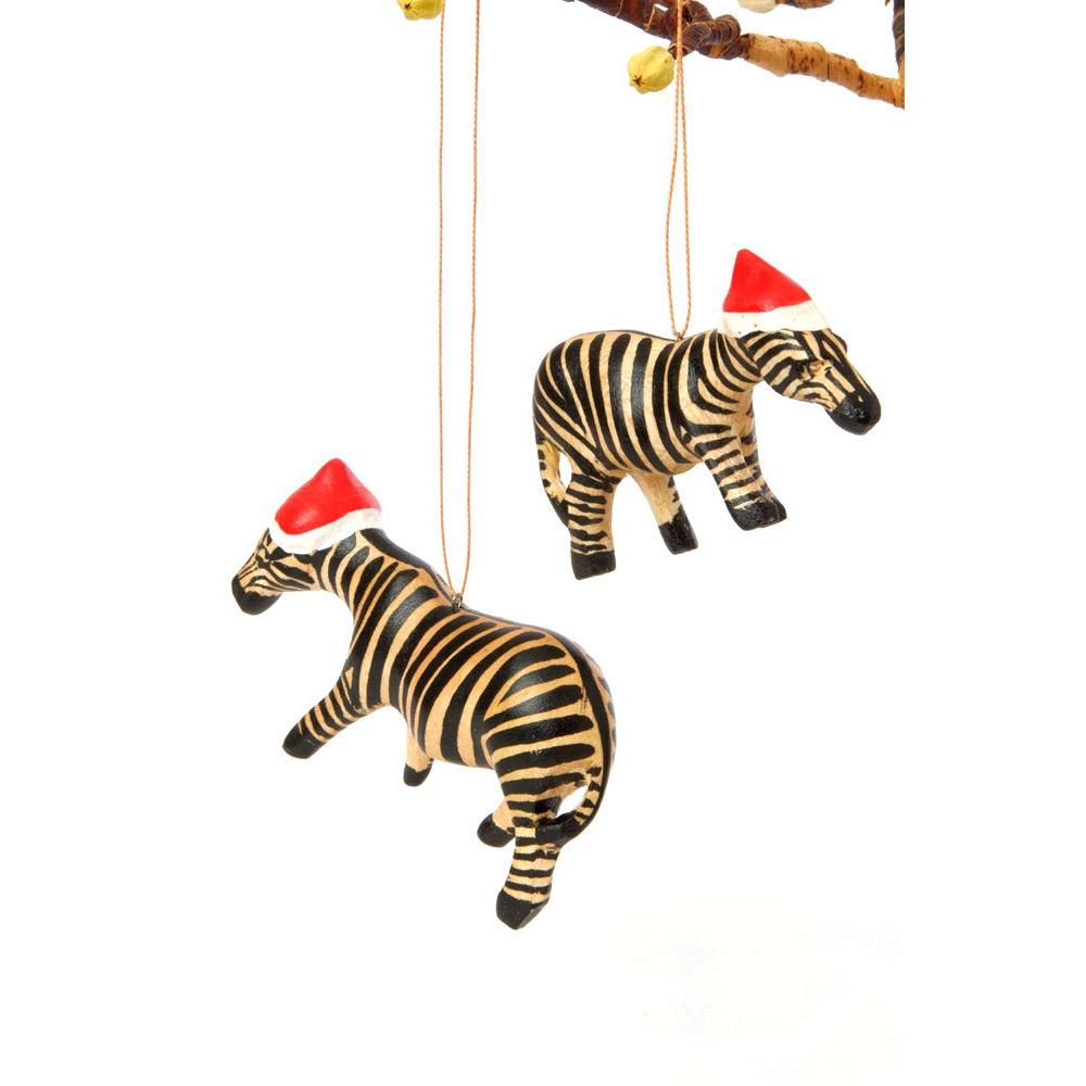 2 of 3: Zebra: African Christmas Ornament - Santa's Little Helper Series