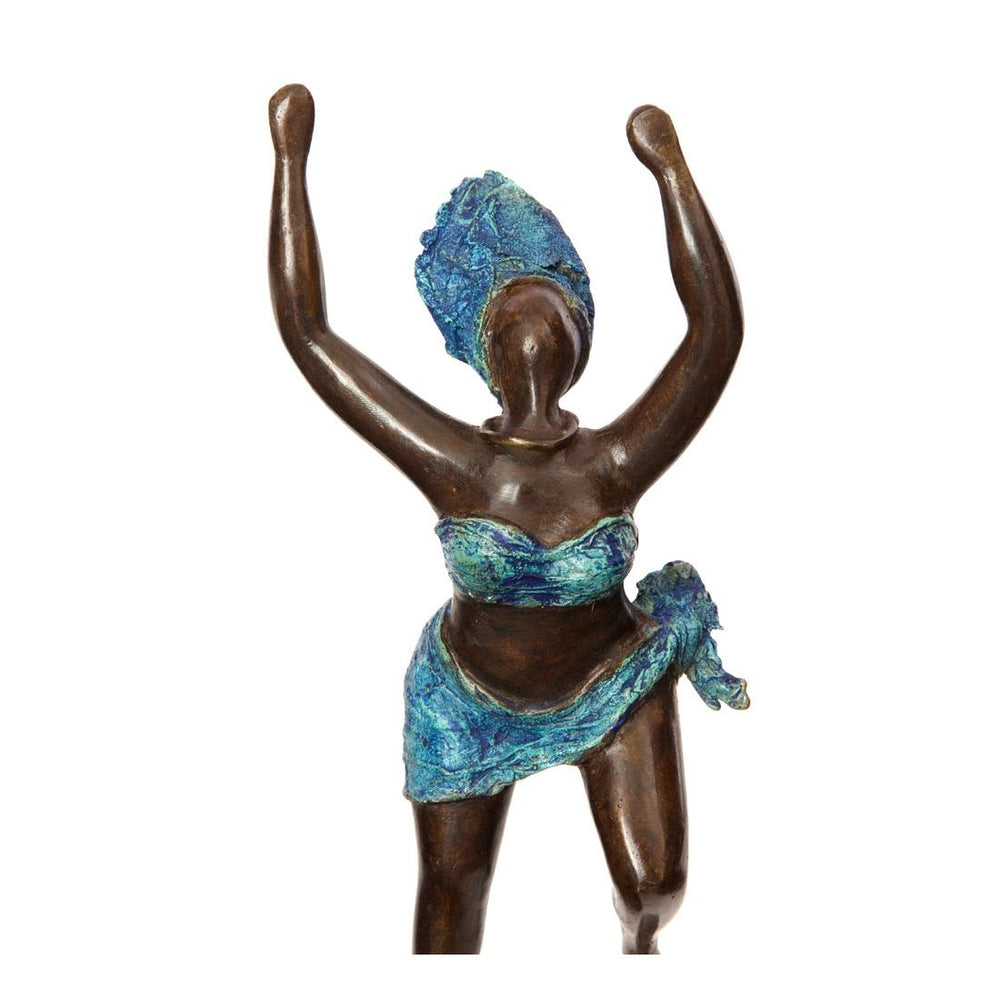 Jubilation: Authentic African Bronze Sculpture (Burkino Faso)