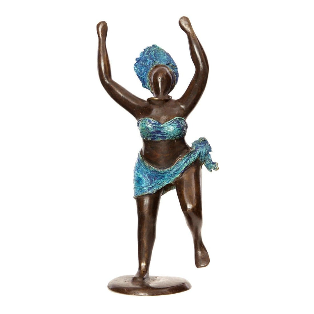 Jubilation: Authentic African Bronze Sculpture (Burkino Faso)