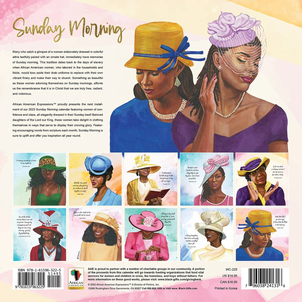 Sunday Morning by Keith Conner: 2023 African American Wall Calendar (Back)