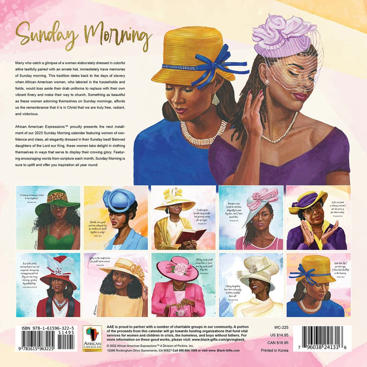 Sunday Morning by Keith Conner: 2023 African American Wall Calendar (Back)