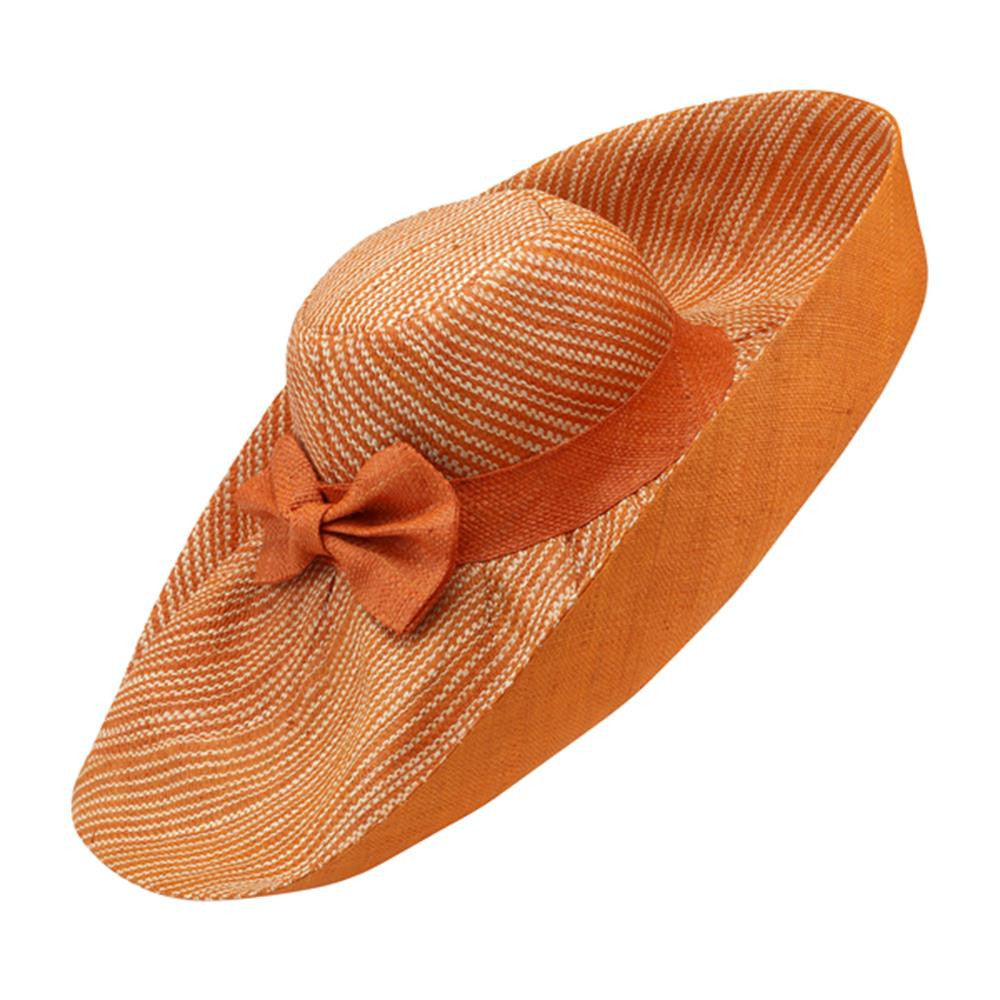 Swedru: Orange and Natural Handmade Raffia Hat