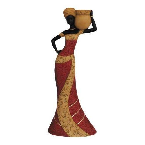 African Woman (Red): Essence of Africa Taper Candlestick Holder