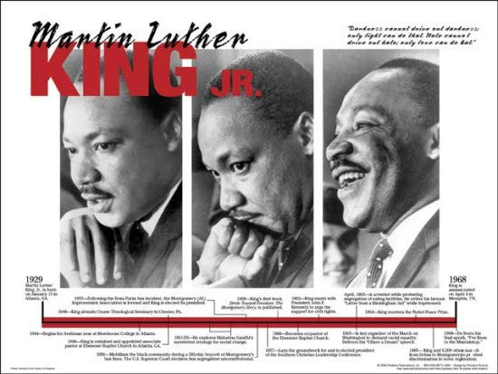 Martin Luther King: Timeline Poster by Techdirections