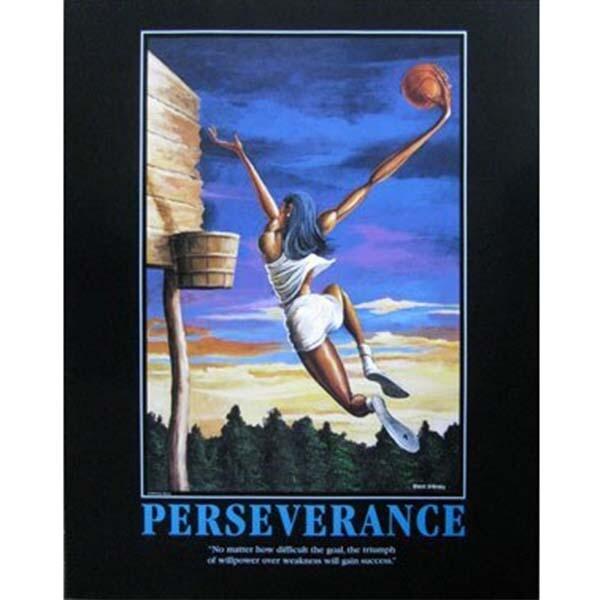 The Dunk (Perseverance): Tribute to Women's Basketball by Ernie Barnes