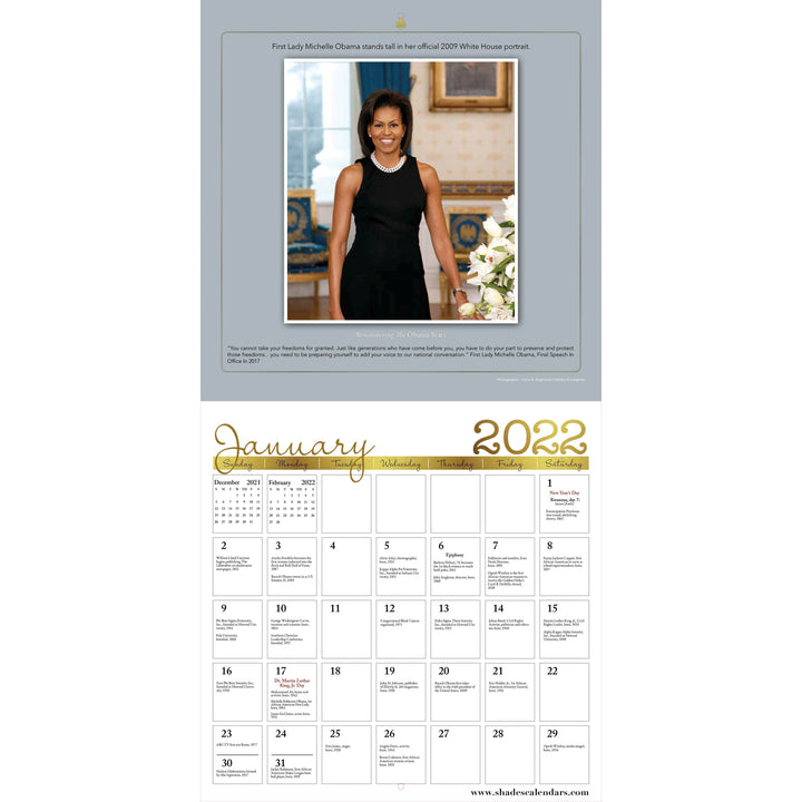 The Obama Years: 2022 Black History Commemorative Calendar