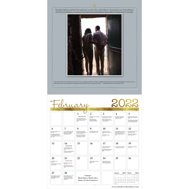The Obama Years: 2022 Black History Calendar (Interior)