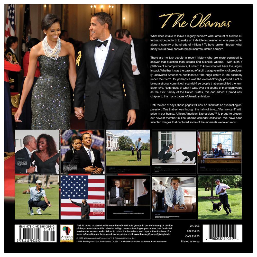 Remembering the Obamas: 2022 African American History Calendar (Back)