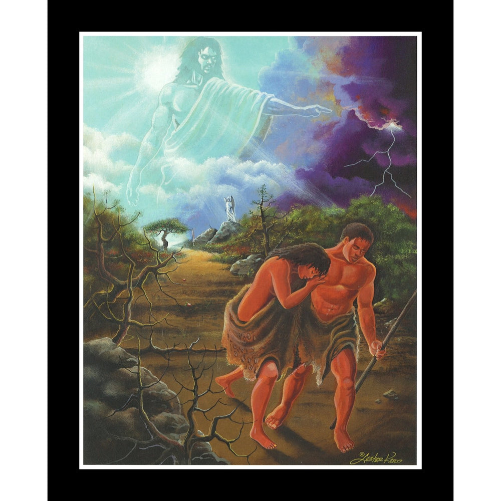 The Price of Disobedience: Adam and Eve by Lester Kern (Black Frame)