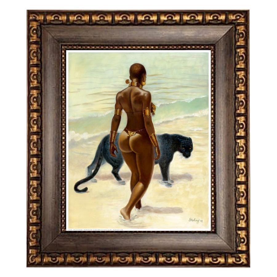 The Protector: Black Panther by Sterling Brown (Brown Frame)