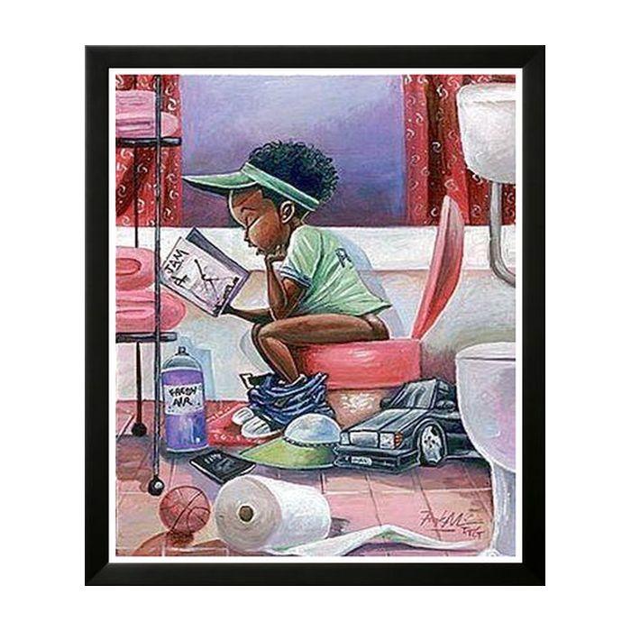 The Thinker-Art-Frank Morrison-12x9 inches-Black Frame-The Black Art Depot