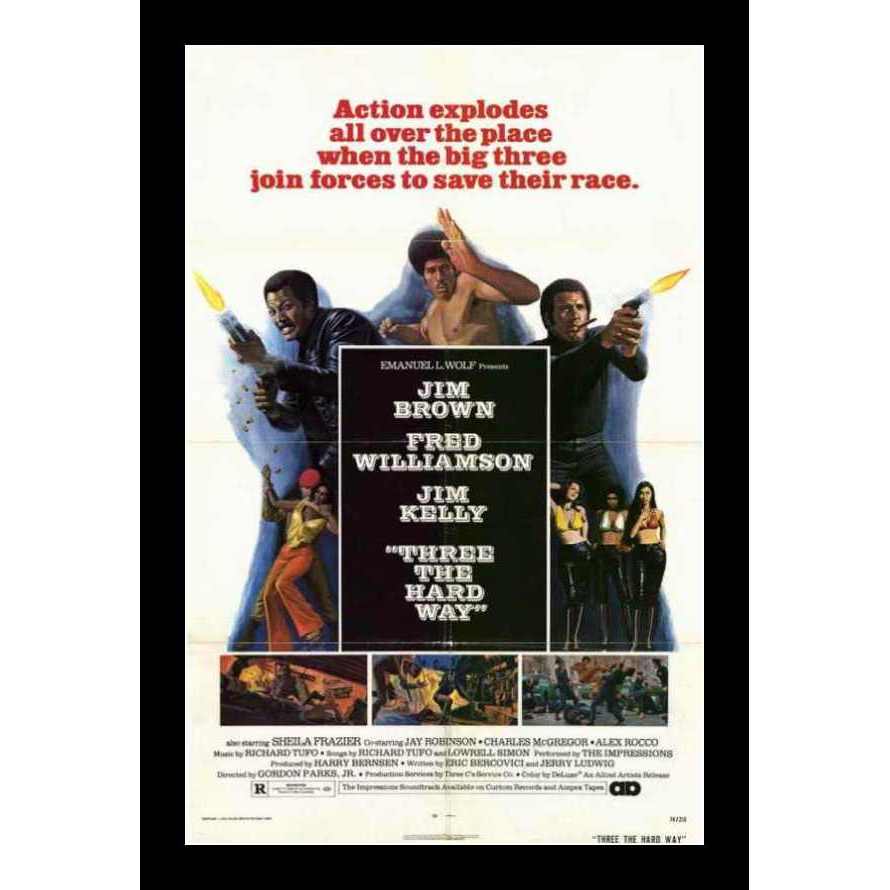Three the Hard Way Movie Poster (Black Frame)