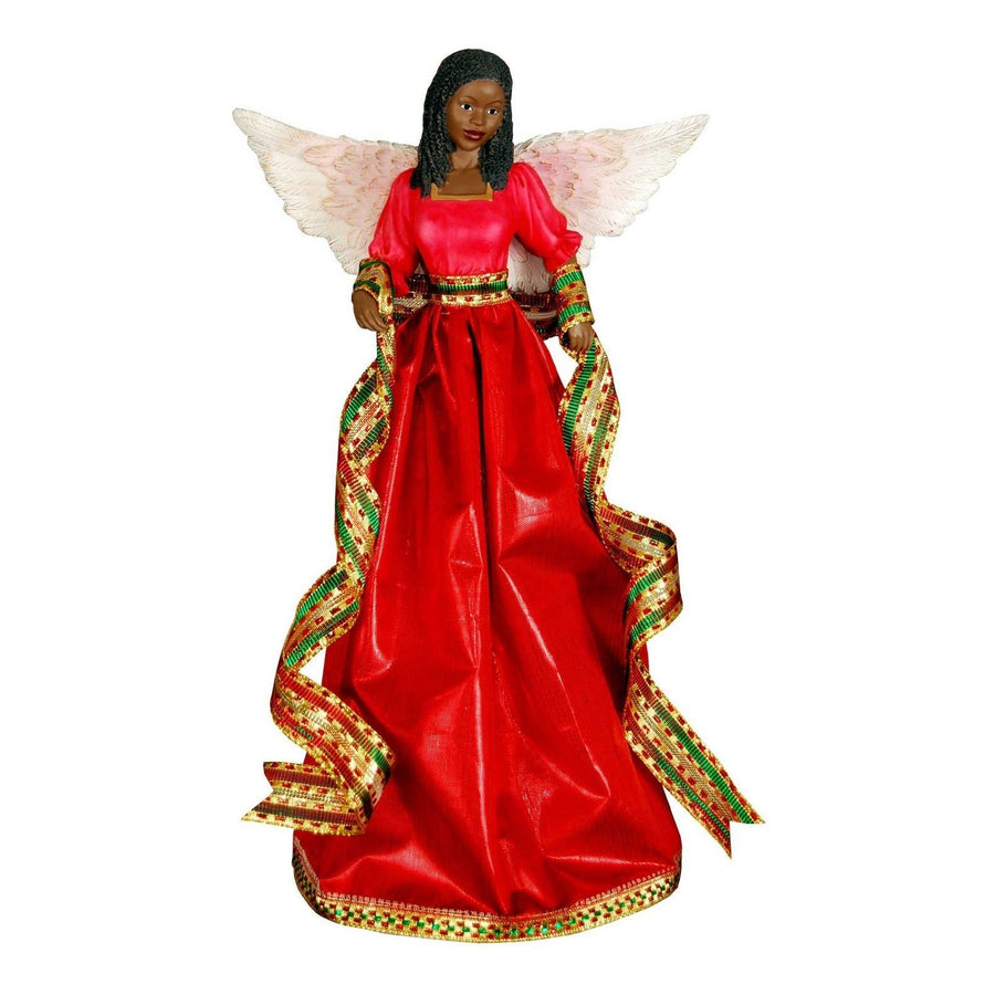 Tiffany Angel: African American Christmas Tree Topper (Red)