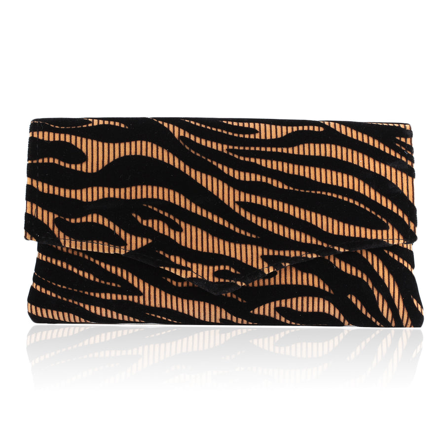 Hand Made Kenyan Tiger Stripe Envelope Clutch