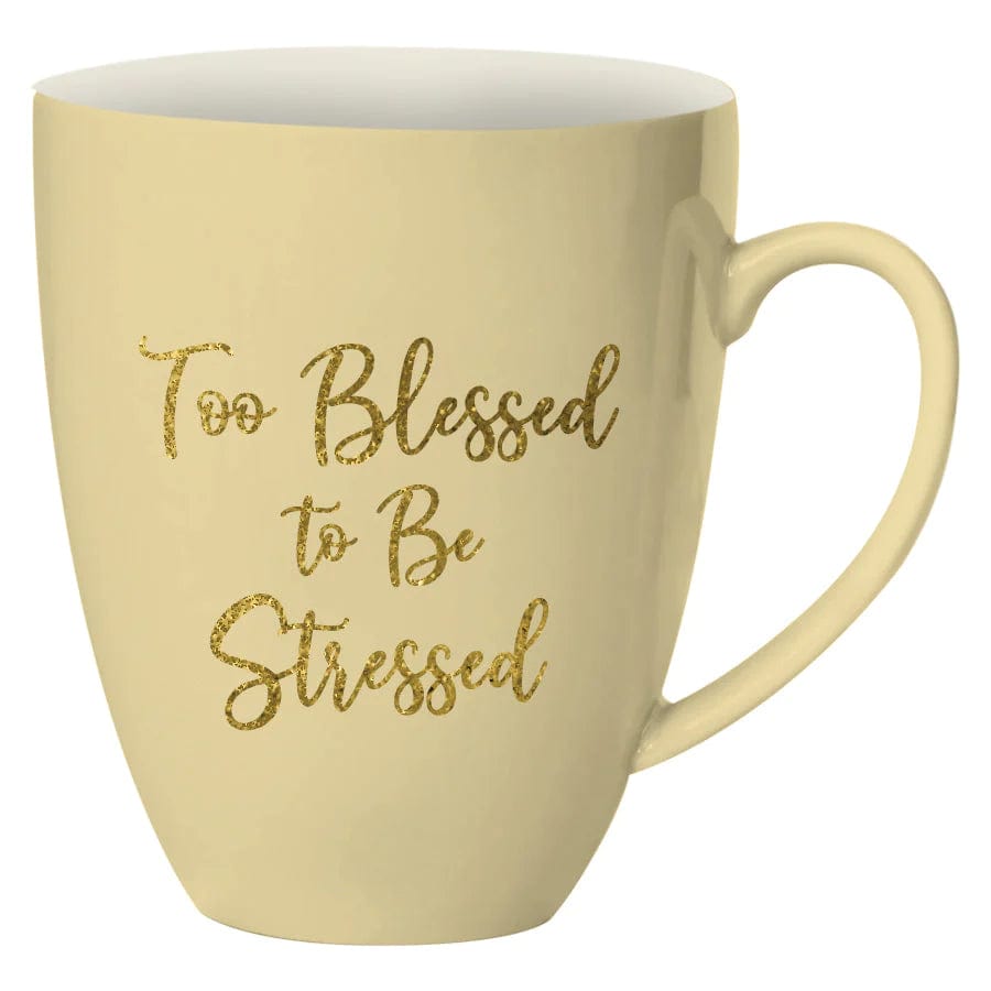 Too Blessed to be Stressed by Dorothy Allen: African American Ceramic Coffee/Tea Mug