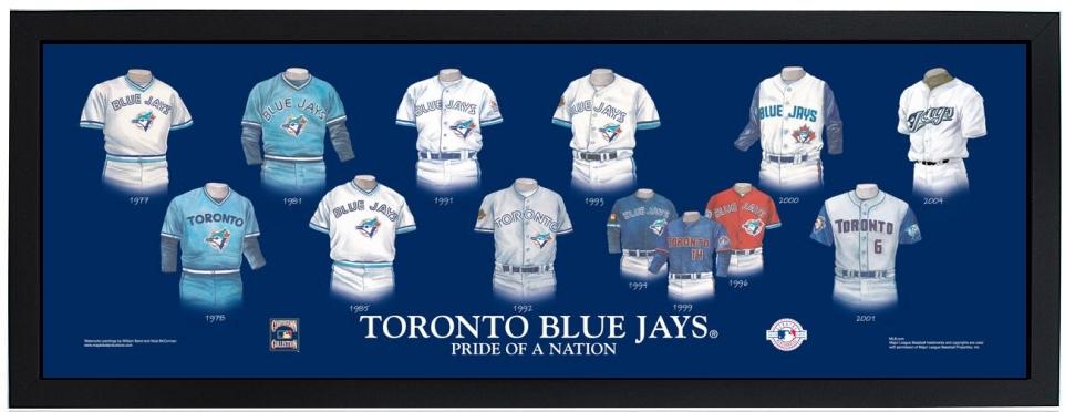 Toronto Blue Jays-Poster-Heritage Sports Art-10x30 inches-Black Frame-The Black Art Depot