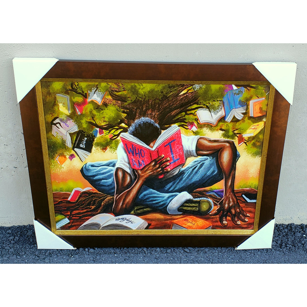 Tree of Knowledge by Dion Pollard (Brown and Gold Stacked Frame)