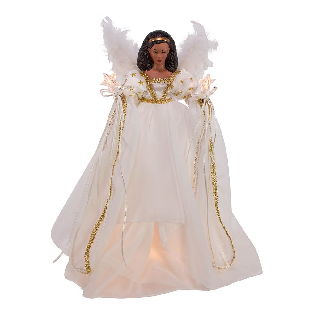 The Guiding Light: African American Angelic Christmas Tree Topper (Electric)