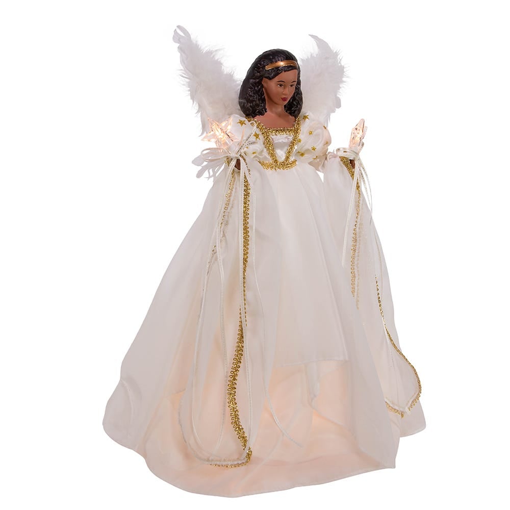 2 of 9: The Guiding Light: African American Angelic Christmas Tree Topper (Electric)