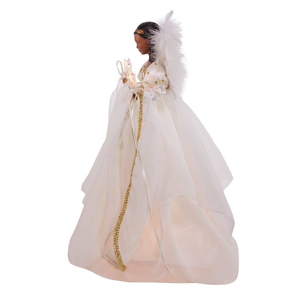 The Guiding Light: African American Angelic Christmas Tree Topper (Electric)