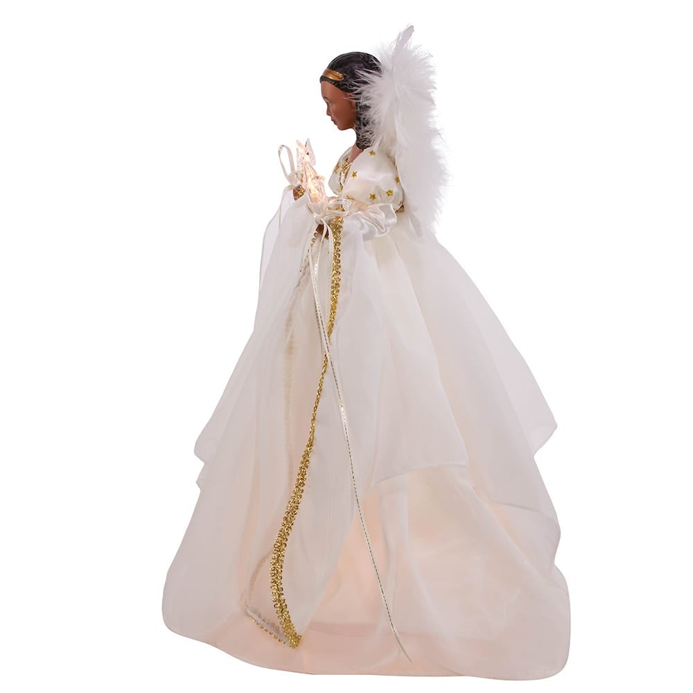 5 of 9: The Guiding Light: African American Angelic Christmas Tree Topper (Electric)