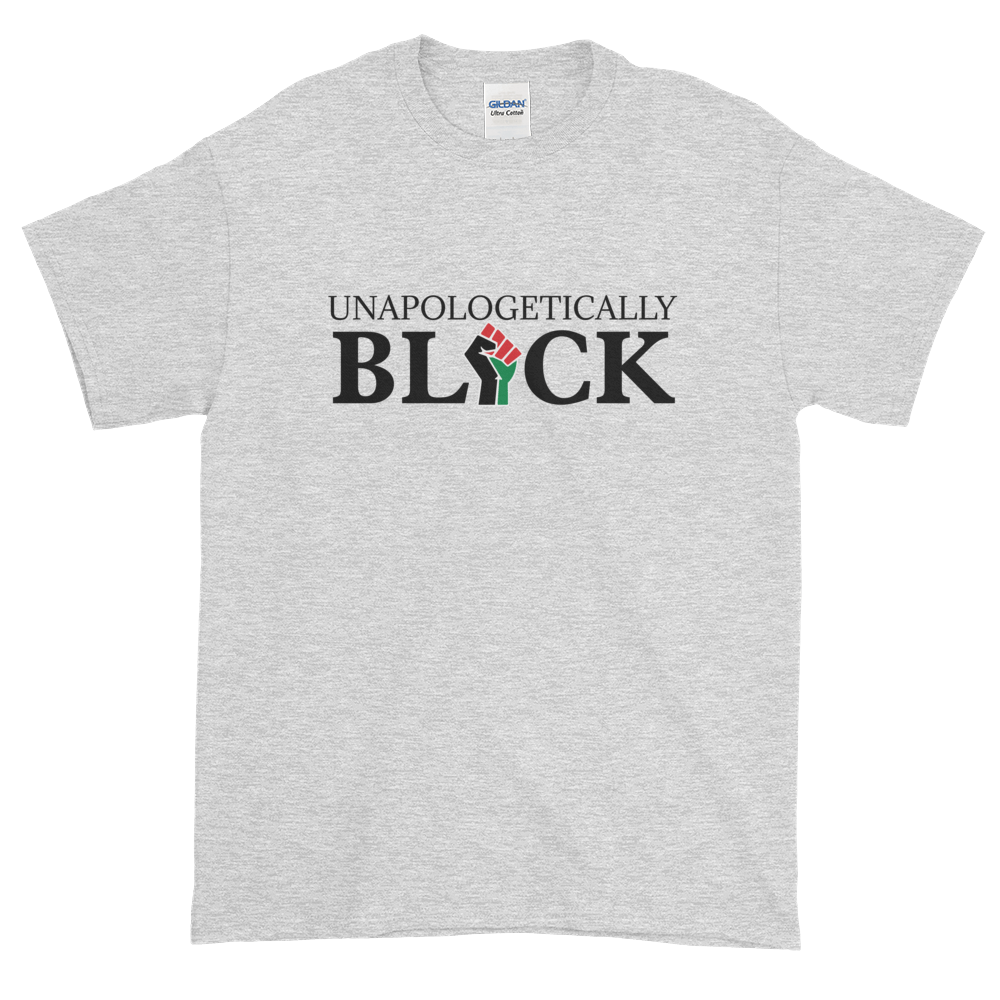 Unapologetically Black: Unisex Short Sleeved African American T-Shirt (Ash)