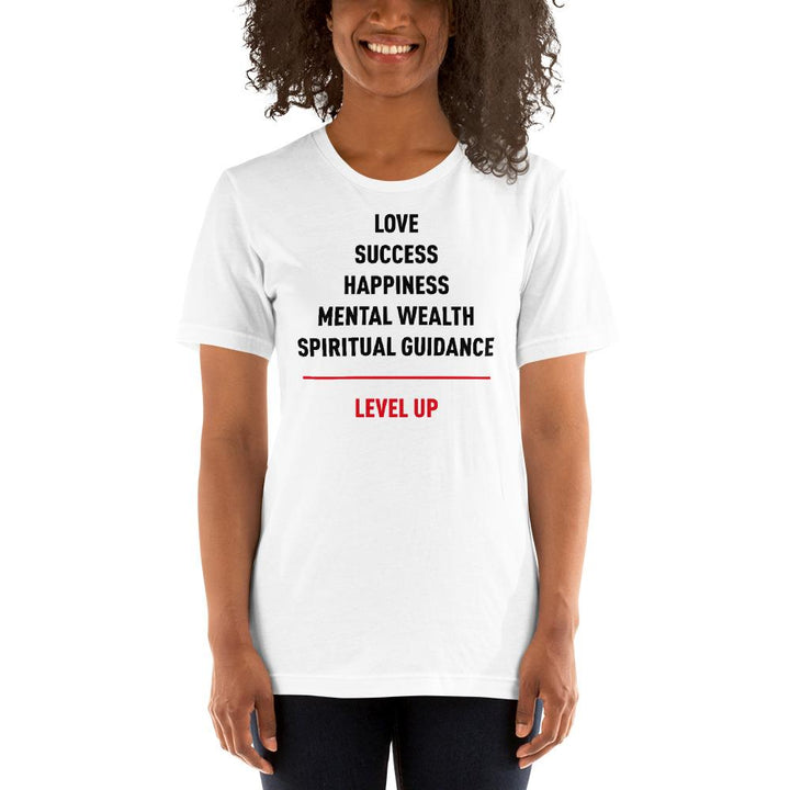 Level Up: The Important Things Short Sleeved Unisex T-Shirt (White) by RBG Forever