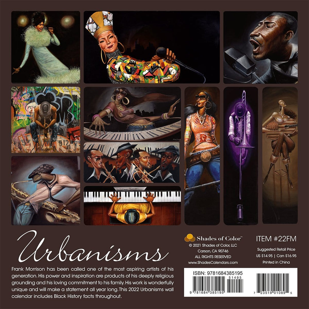 Urbanisms by Frank Morrison: 2022 African American Wall Calendar (Back)