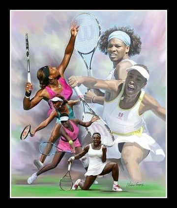 Venus and Serena by Wishum Gregory (Black Frame)