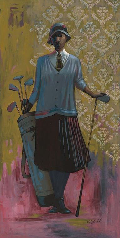 Vintage Golfer (Female) by John Holyfield