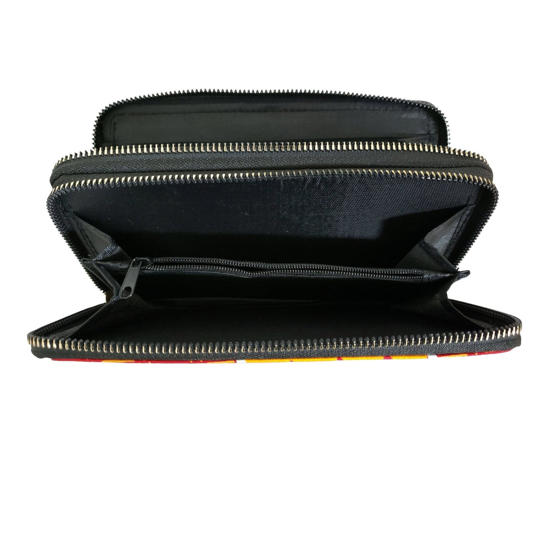Double Zippered African Wax Print Wallet/Wristlet by Boutique Africa (Interior)
