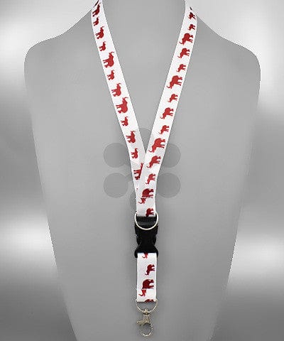 White and Crimson Elephant Lanyard/Key Chain by Golden Stella