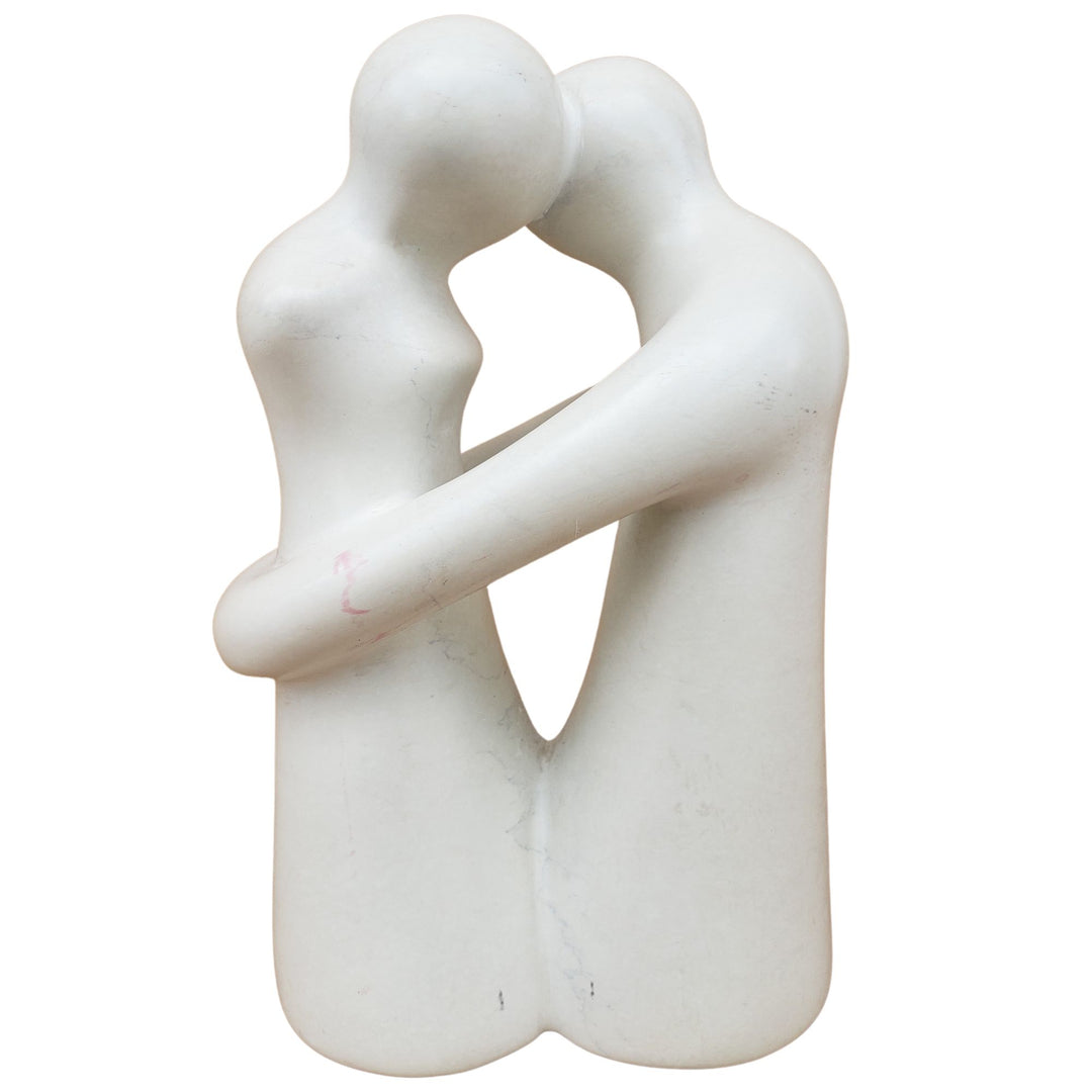 Wrapped in the Moment: Authentic African Soapstone Sculpture (Natural)