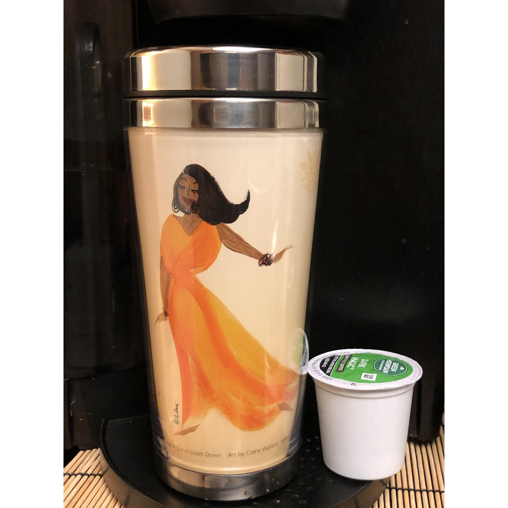 You Can't Keep a Good Sistah Down by Cidne Wallace: African American Travel Mug/Tumbler