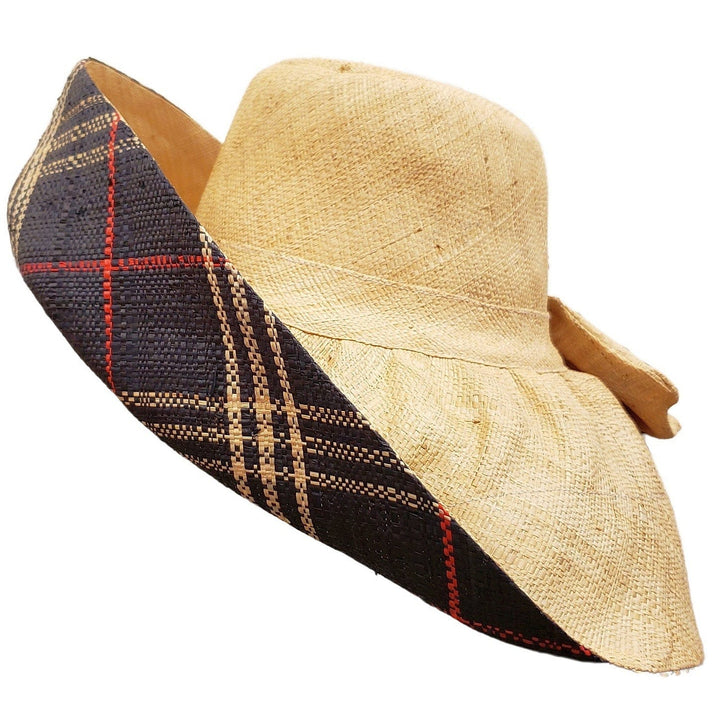 Yumi: Hand Woven Multi-Color Madagascar Big Brim Raffia Sun Hat