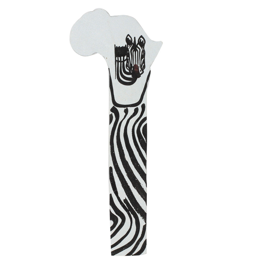 Zebra Head: Hand Made African Leather Bookmark (Kenya)